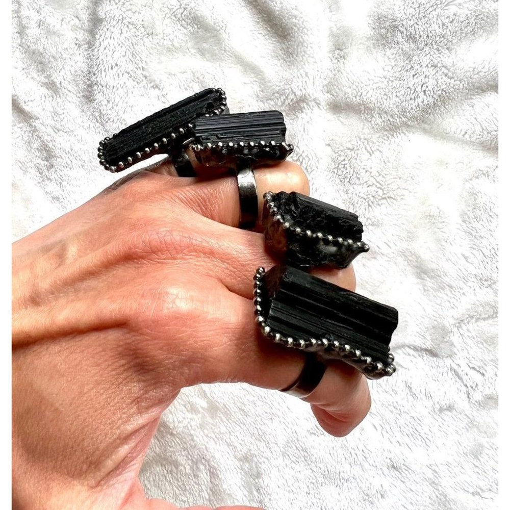 NATURES Shield SET! Black Tourmaline EMF Protection Necklace + Ring - Picture 3 of 12